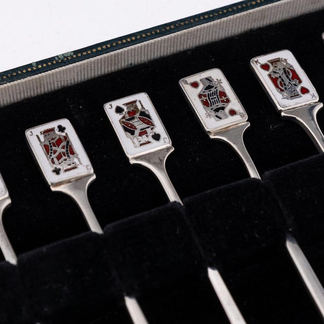 20th Century Silver Cased Cocktail Picks from Garrard, 1986, Set of 12 For Sale - Image 10 of 18
