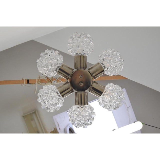 Metal Chandeliers attributed to Kamenicky Senov, 1970s For Sale - Image 7 of 15