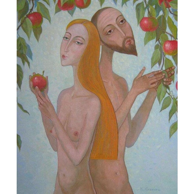 Oil Painting Couple Portrait Kalebets Valery For Sale - Image 4 of 4