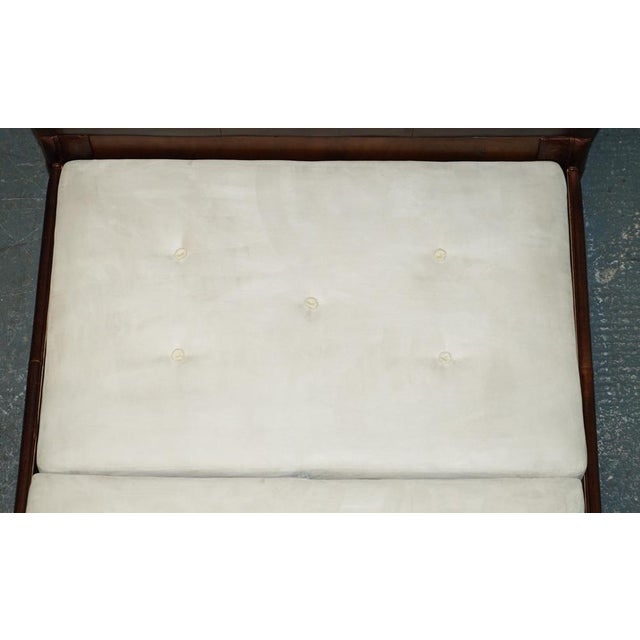 Bonaparte King Size Carved Wood Leather Bed For Sale - Image 12 of 18