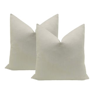 20" Dove Grey Classic Linen Pillows - a Pair For Sale
