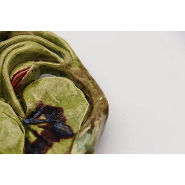 Poppies Trompe l'Oeil Pin Dish Jewelry Dish, Earthenware, Portuguese For Sale - Image 9 of 12