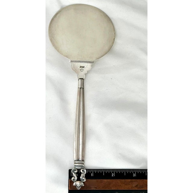 Large Size Vintage Georg Jensen Denmark Acorn Pattern Sterling Silver Tomato Server - Mid 20th Century For Sale - Image 12 of 12