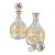 Pair of Hand-Painted Crystal Decanters With Faceted Stoppers For Sale