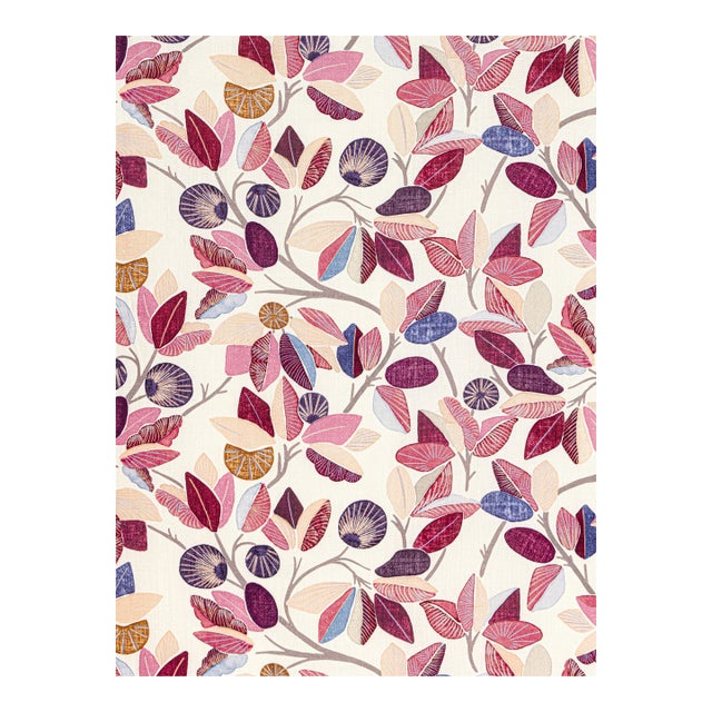 The House of Scalamandré Linden Fabric, Berry For Sale