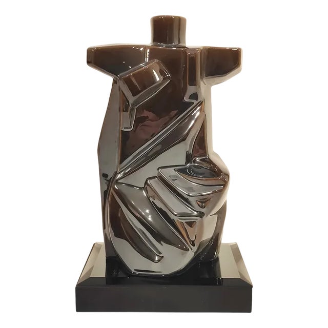 Eduardo Lastres, Cubist Sculpture, 1980s, Ceramic For Sale