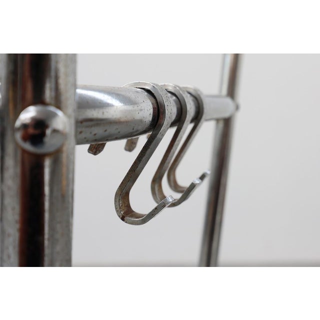 Silver Mid-Century Modern Chrome Coat Rack from Tubax, Belgium, 1950s For Sale - Image 8 of 12
