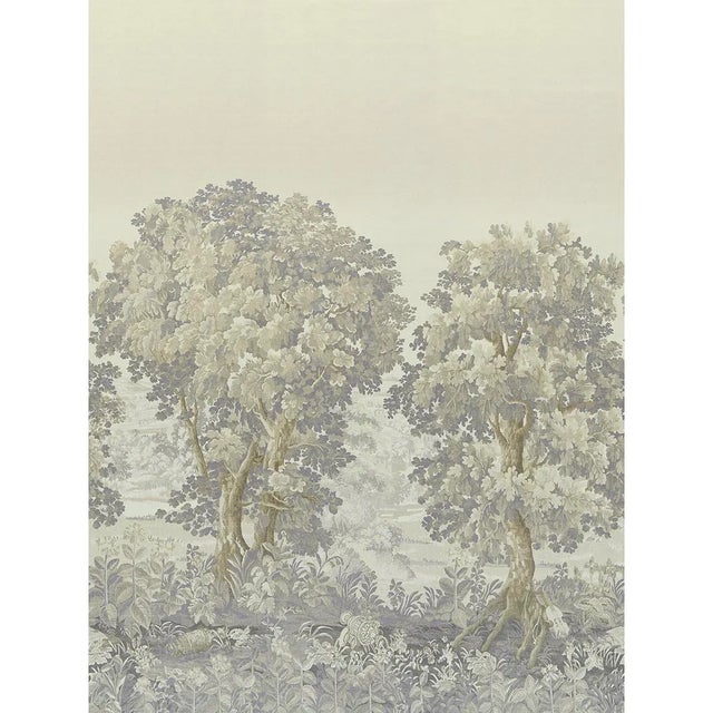 Schumacher X Johnson Hartig La Forêt 3 Panel Set In Oyster Forest For Sale