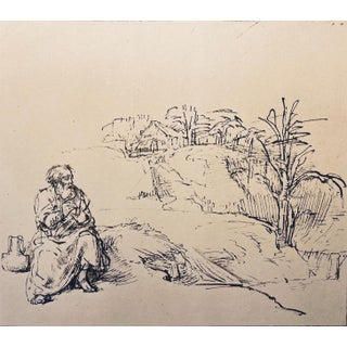 Rembrandt Van Rijn, Elijah by the Brook Cherith, Drawings for the Bible, 1947 For Sale