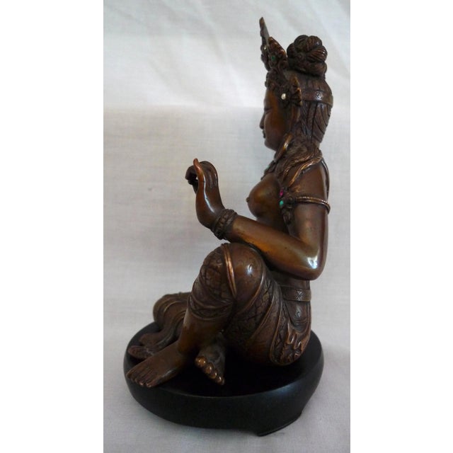 Late 20th Century Late 20th Century Nepalese Copper Hindu Goddess Parvati Statue For Sale - Image 5 of 12