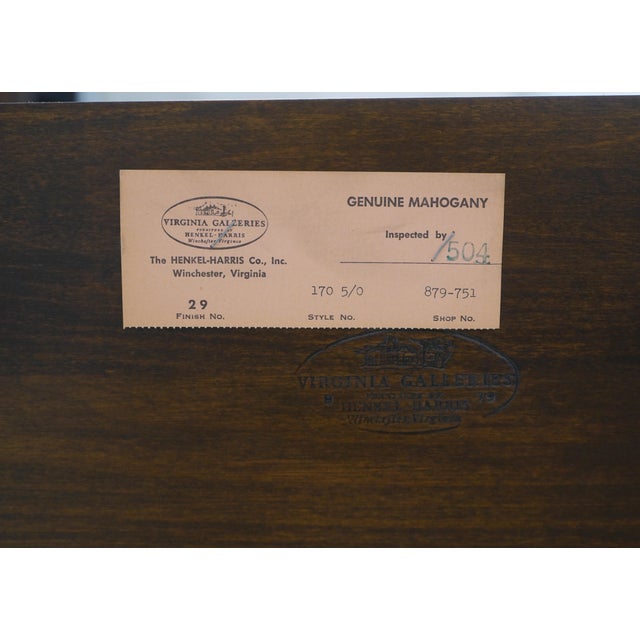 Henkel Harris Mahogany Queen Size Pencil Poster Bed For Sale - Image 16 of 16