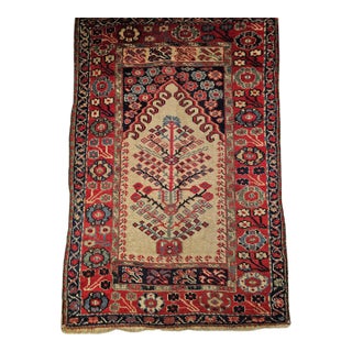 Antique Turkish Prayer Village Rug, Hand-Knotted Tree of Life Design, 3' x 5' For Sale