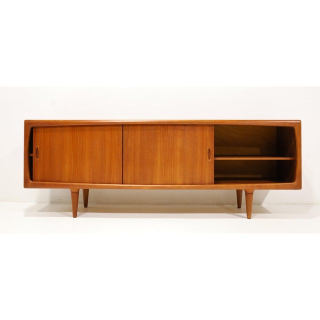 Wood Vintage Sculptural Danish Teak h.p. Hansen Sideboard Credenza For Sale - Image 7 of 11