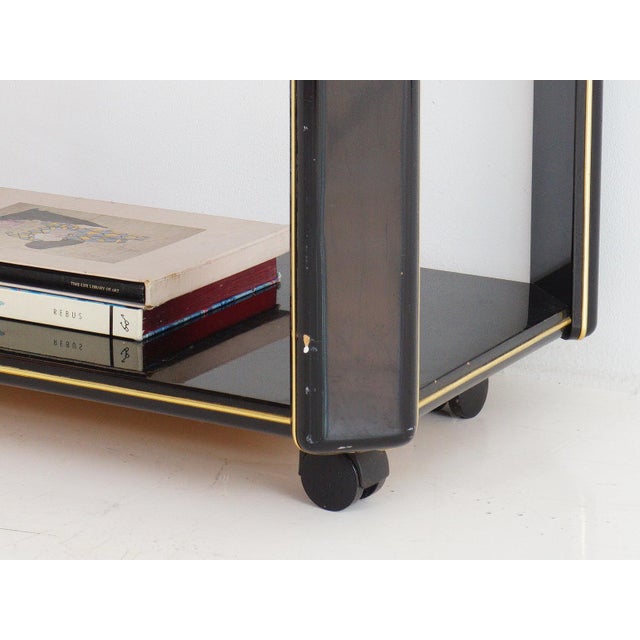 Black Lacquer Bar Cart, 1980s Chairish