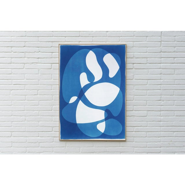 This is an exclusive handprinted unique cyanotype that takes its inspiration from the mid-century modern shapes. It's made...