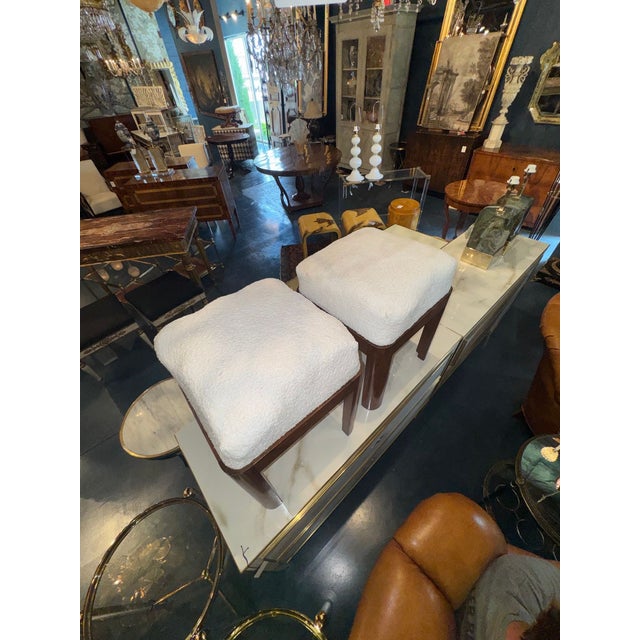 Pair of Italian Art Deco Stools For Sale - Image 4 of 6