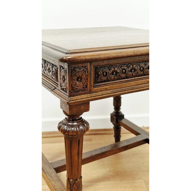 Umbertine Hand-Carved Walnut Side Tables, Italy, Late 19th Century, 1890s, Set of 2 For Sale - Image 13 of 14