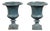 Pair of 19th Century English Medici Urn Planters on Petite Square Bases For Sale