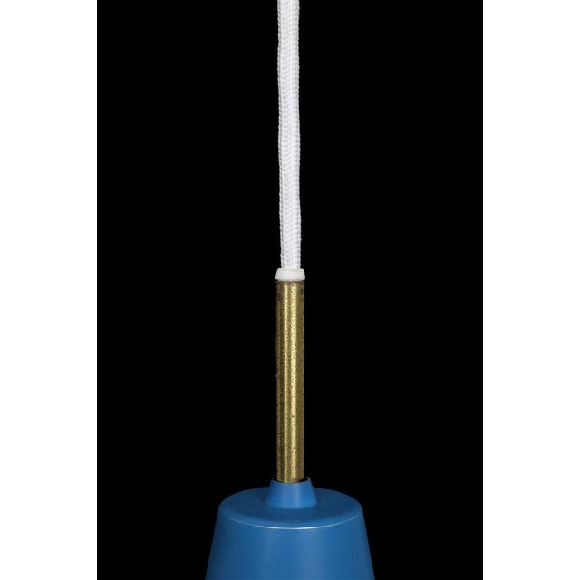 Blue Danish Glass Hanging Lamps from Lyfa, 1960s, Set of 2 For Sale - Image 8 of 11