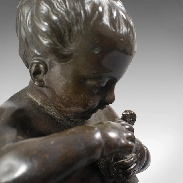 Late 19th Century French Bronze Cherub Putto For Sale - Image 12 of 13