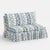 Wood Capra Ruffle Settee in Linny Ikat Slate For Sale - Image 7 of 7