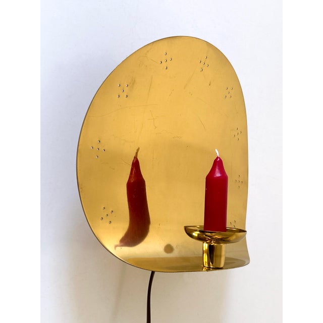 Mid-Century Brass Sconce with Candleholder from Boréns Borås, Sweden, 1970s For Sale - Image 11 of 18