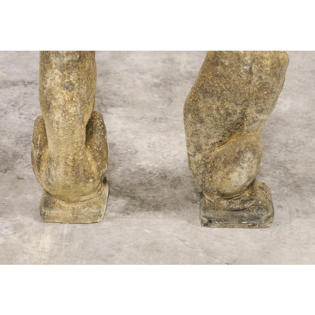 Mid 20th Century Pair of Stone Greyhound Garden Statues For Sale In Atlanta - Image 6 of 11