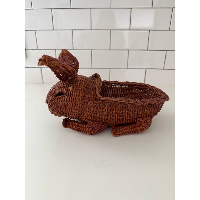 Vintage Wicker Bunny Planter For Sale In Houston - Image 6 of 8