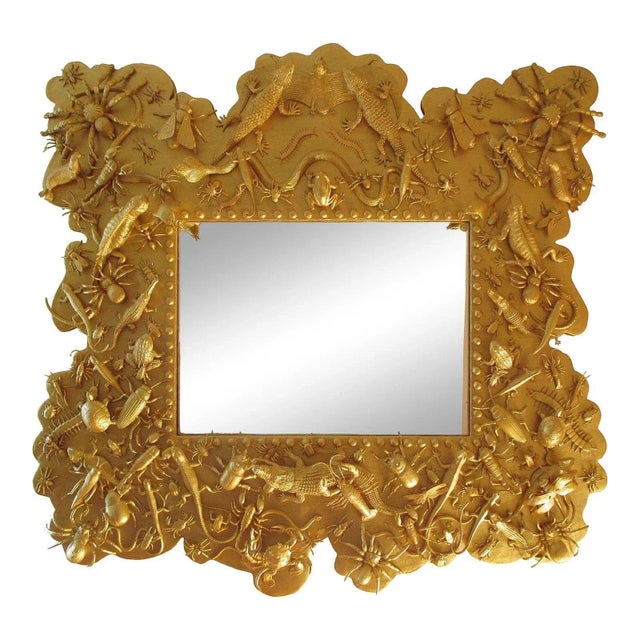 Late 20th Century One-of-a-Kind Fantasy Hollywood Regency Gilt Wall Mirror For Sale - Image 4 of 6