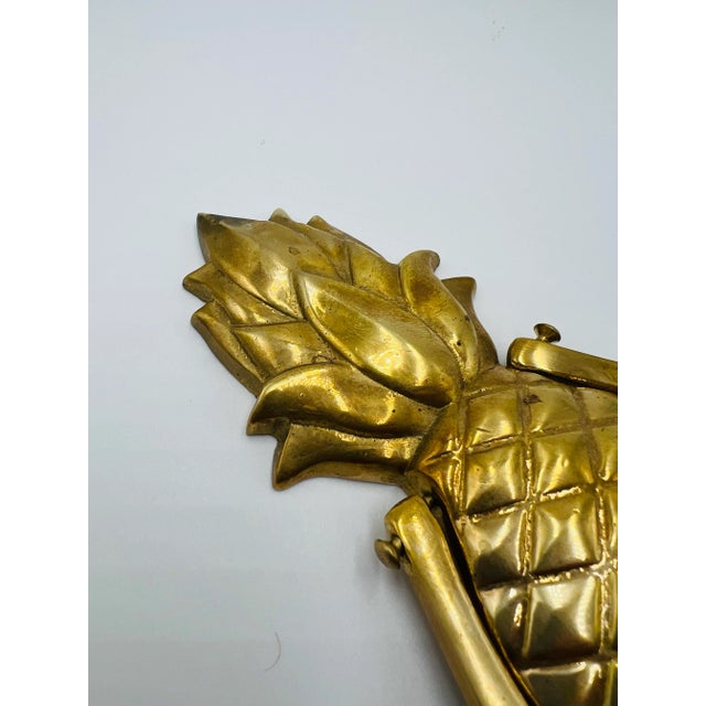 Vintage Brass Pineapple Welcome Door Knocker For Sale - Image 4 of 5