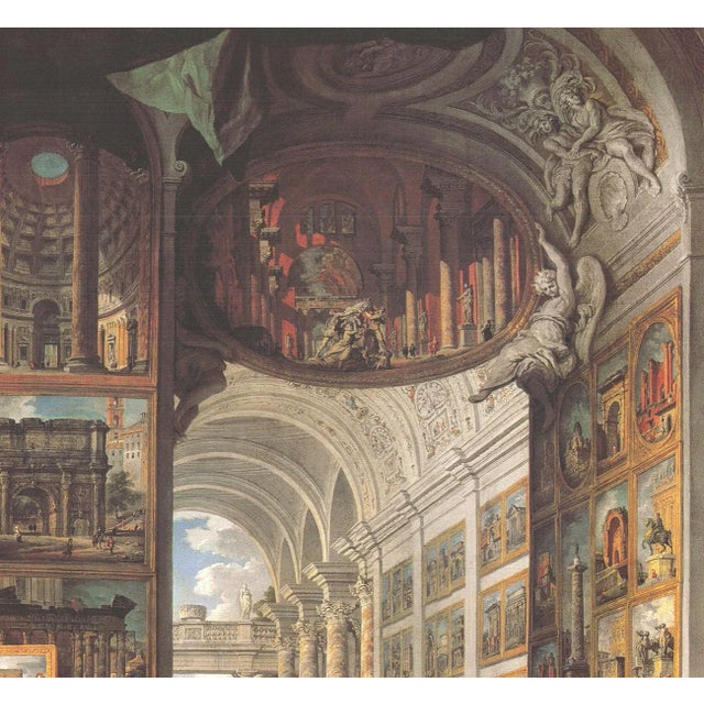 1996 Paolo Pannini 'Galleria Con Vedute Di Roma Antica' Contemporary Offset Lithograph For Sale - Image 4 of 5