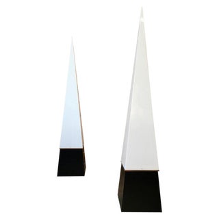 Modernist Pyramid Torchiere Floor Lamps-a Pair For Sale