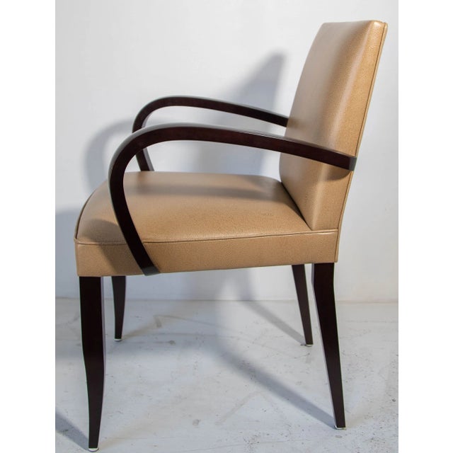 Brown Dakota Jackson Leather Club Art Deco Style Pfm Armchair For Sale - Image 8 of 12