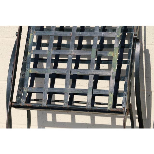 Vintage Pair of 1970s Hervé Baume French Wrought Iron Folding Patio Chairs With Rustic Patina | Outdoor Garden Armchairs For Sale - Image 18 of 18