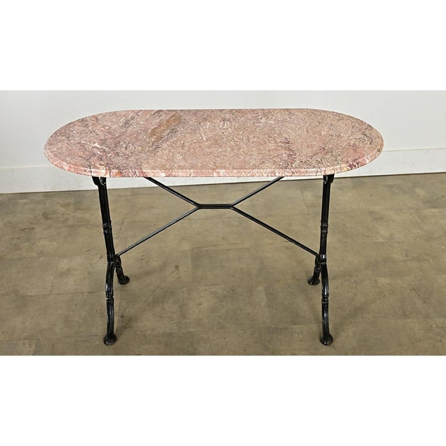 French 19th Century Bistro Table with Oblong Marble Top For Sale - Image 13 of 14