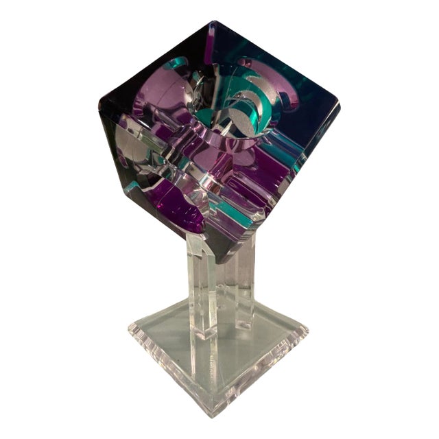 Shlomi Haziza Colorful Lucite Prismatic Modern Table Sculpture For Sale