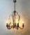 Rococo Italian Gilt Iron Five-Light Chandelier with Porcelain Flowers, 1930 For Sale - Image 3 of 18