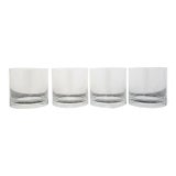 Tiffany & Co Crystal Diamond Criss Cross Double Old Fashioned Low Ball Glass Set For Sale