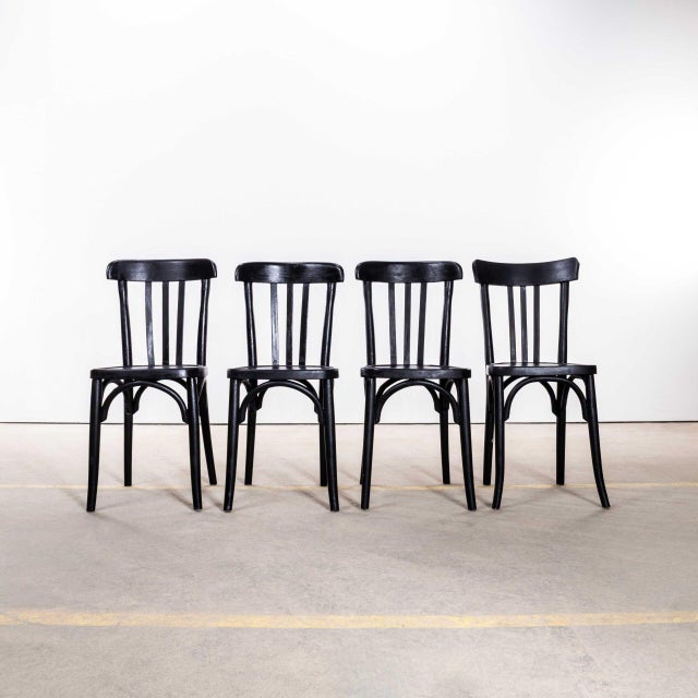 Tall Dark Oak Bentwood Dining Chairs, 1940s, Set of 4 For Sale - Image 10 of 10