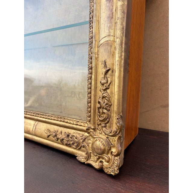 Gold Gilt Plaster Wall Display Cabinet with Glass Shelves, 1930s For Sale - Image 8 of 9