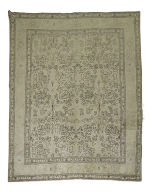 Neutral Tabriz Rug, 9'5'' X 12'6''