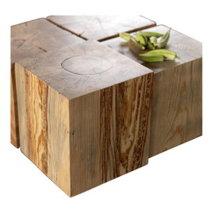 Alabama Sawyer Little "Hyo" Natural Pine Wood Cube Side Table