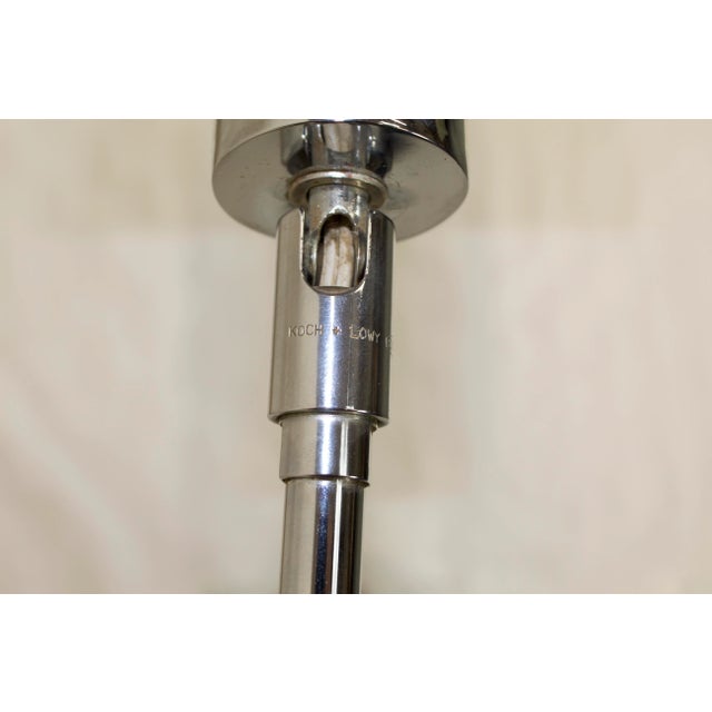 Elegant marble and chrome desk lamp by Koch Lowy with swivel light shade. Operates with a knob on the light socket....