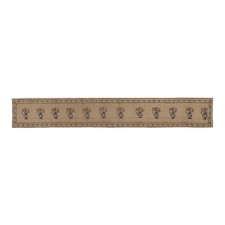 Vintage Aubusson Vase Turkish Kilim Runner Rug For Sale