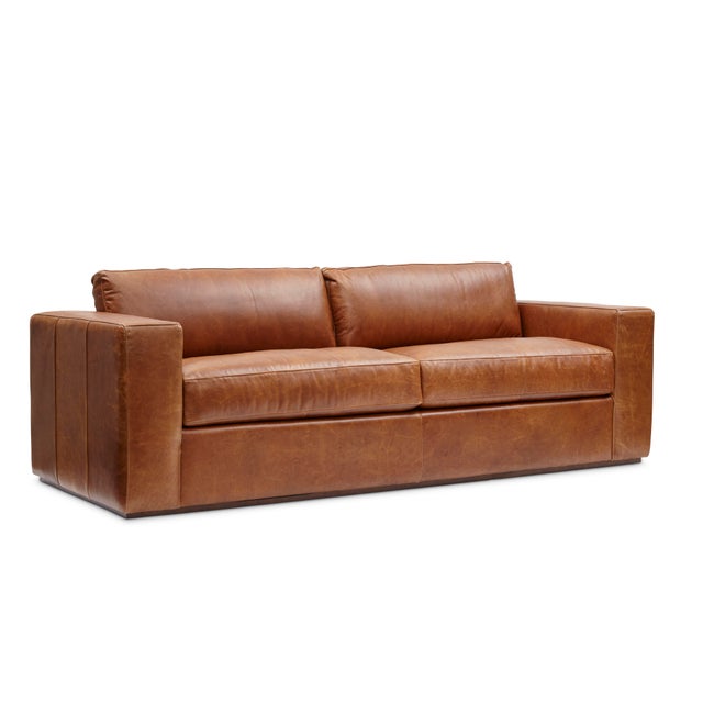 Not Yet Made - Made To Order Lincoln Sofa, Tobacco Leather For Sale - Image 5 of 5