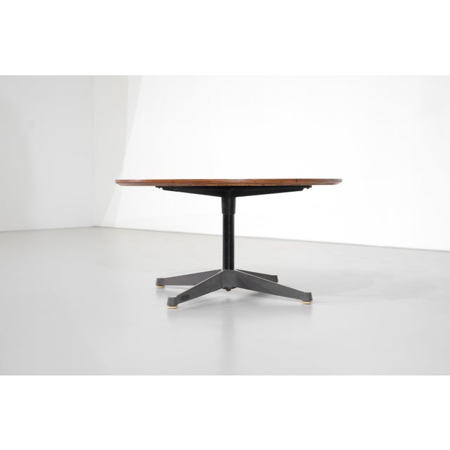 Coffee table with a wooden top and an aluminum base. Designed by Charles and Ray Eames for Herman Miller, USA, 1960s....