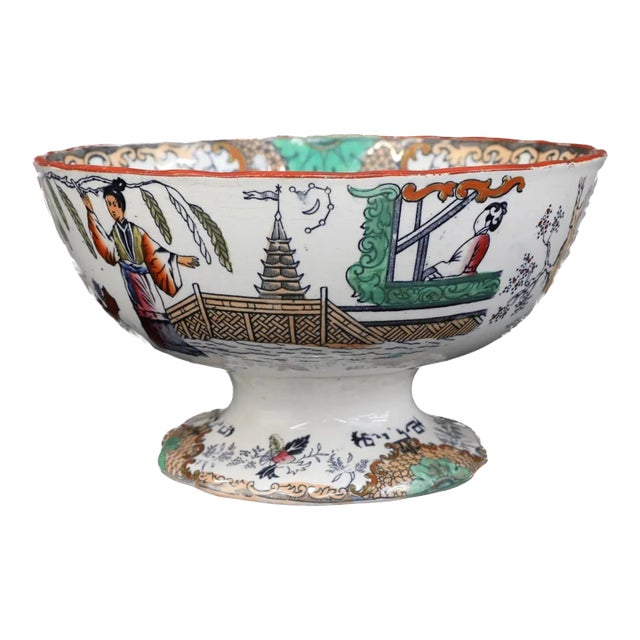 Antique 19th C. Chinese Porcelain Footed Bowl For Sale