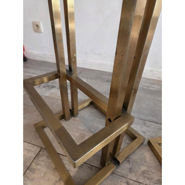 Metal Brass Barstools in the style of Maison Jansen, 1975, Set of 2 For Sale - Image 7 of 9