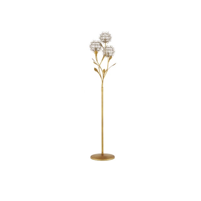 Currey & Company Dandelion Silver & Gold Floor Lamp For Sale In Atlanta - Image 6 of 6