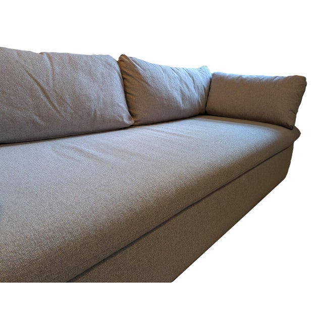 Contemporary West Elm Shelter Sofa 84" Silver Performance Chenille For Sale - Image 3 of 5